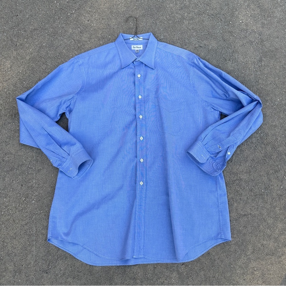 Paul Fredrick Men’s Tailored Blue Dress Shirt Size 17-35